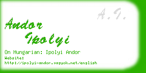andor ipolyi business card